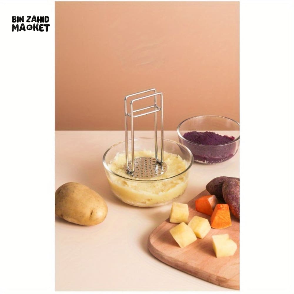 STAINLESS STEEL MANUAL POTATO MASHER – BABY FOOD SUPPLEMENT MAKER KITCHEN UTENSIL & COOKING ACCESSORY
