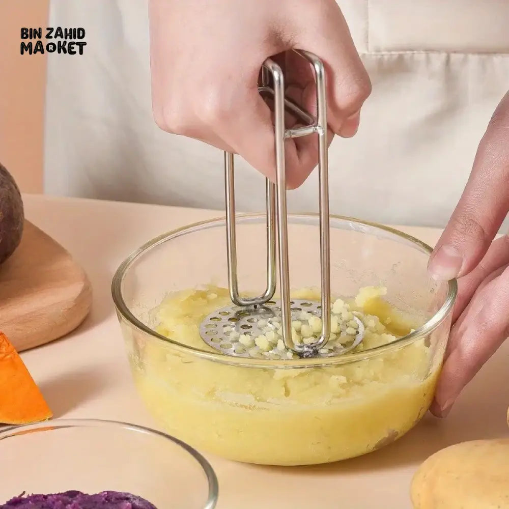 STAINLESS STEEL MANUAL POTATO MASHER – BABY FOOD SUPPLEMENT MAKER KITCHEN UTENSIL & COOKING ACCESSORY