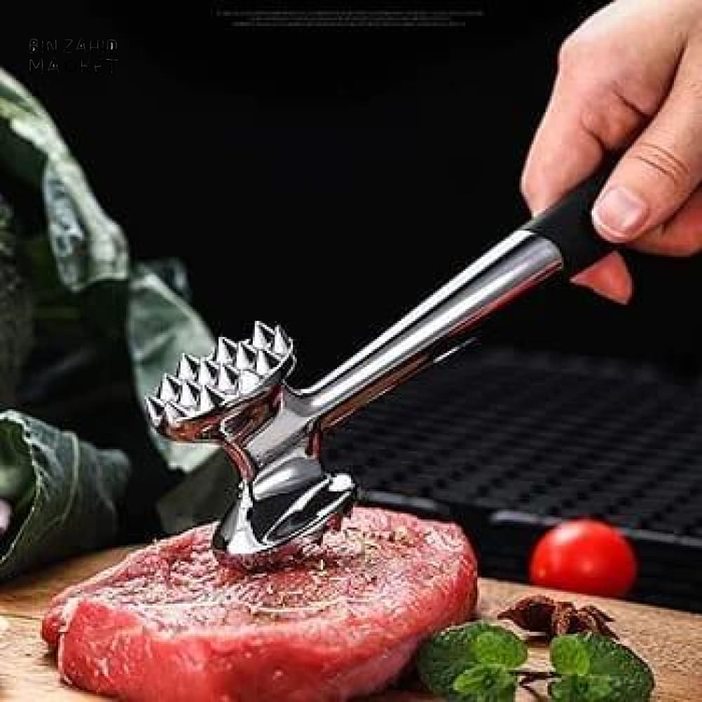 STAINLESS STEEL MEAT HAMMER TENDERIZER – DOUBLE-SIDED