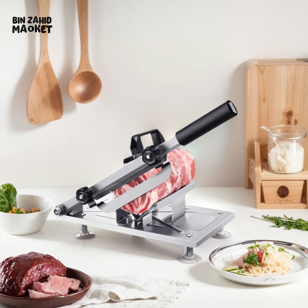 STAINLESS STEEL MEAT & VEGETABLE SLICER – ADJUSTABLE THICKNESS CUTTER FOR BEEF MUTTON FRUIT & HERBS