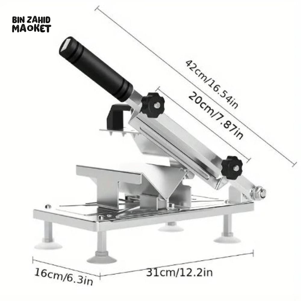 STAINLESS STEEL MEAT & VEGETABLE SLICER – ADJUSTABLE THICKNESS CUTTER FOR BEEF MUTTON FRUIT & HERBS