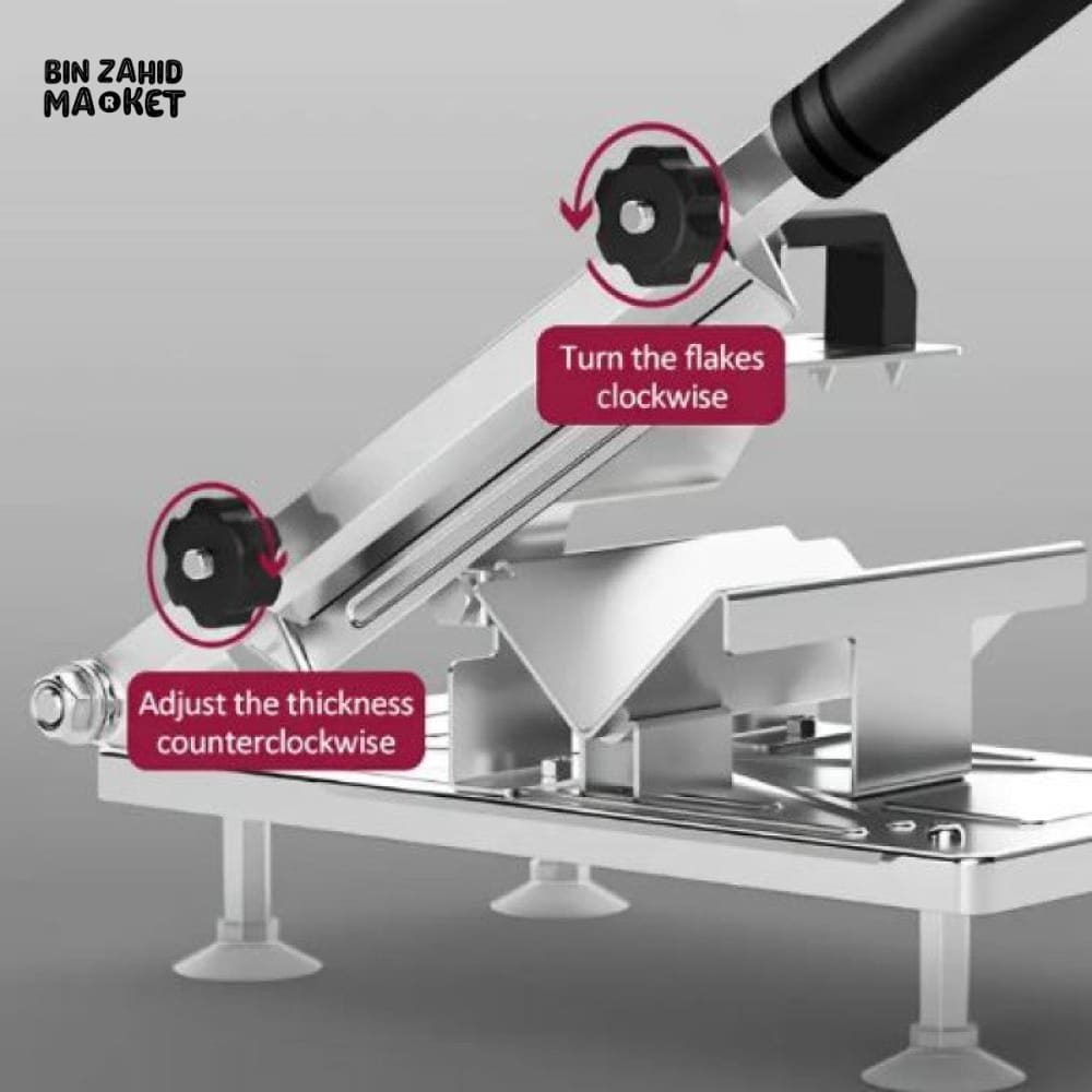 STAINLESS STEEL MEAT & VEGETABLE SLICER – ADJUSTABLE THICKNESS CUTTER FOR BEEF MUTTON FRUIT & HERBS
