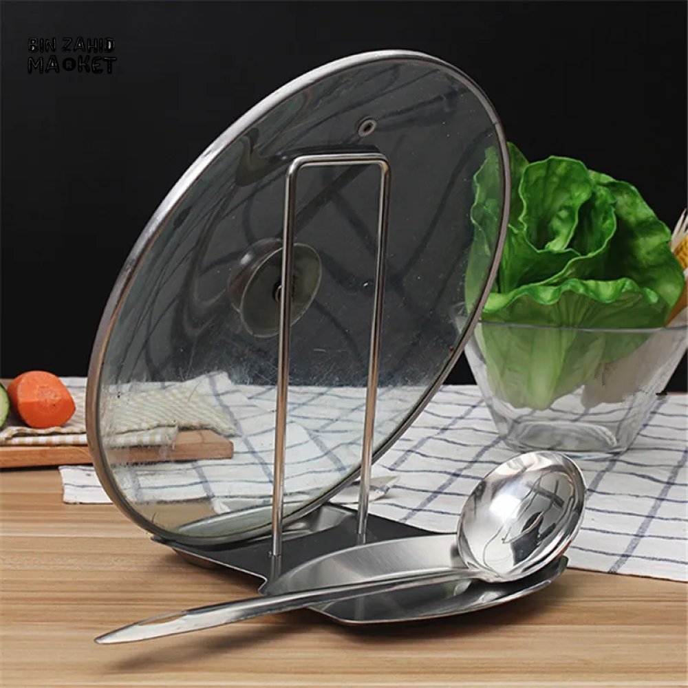 STAINLESS STEEL POT LID RACK SPOON HOLDER