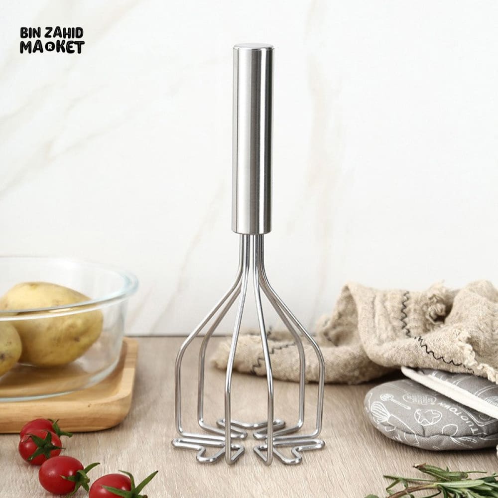 STAINLESS STEEL POTATO MASHER | HEAVY DUTY HAND PRESS KITCHEN TOOL