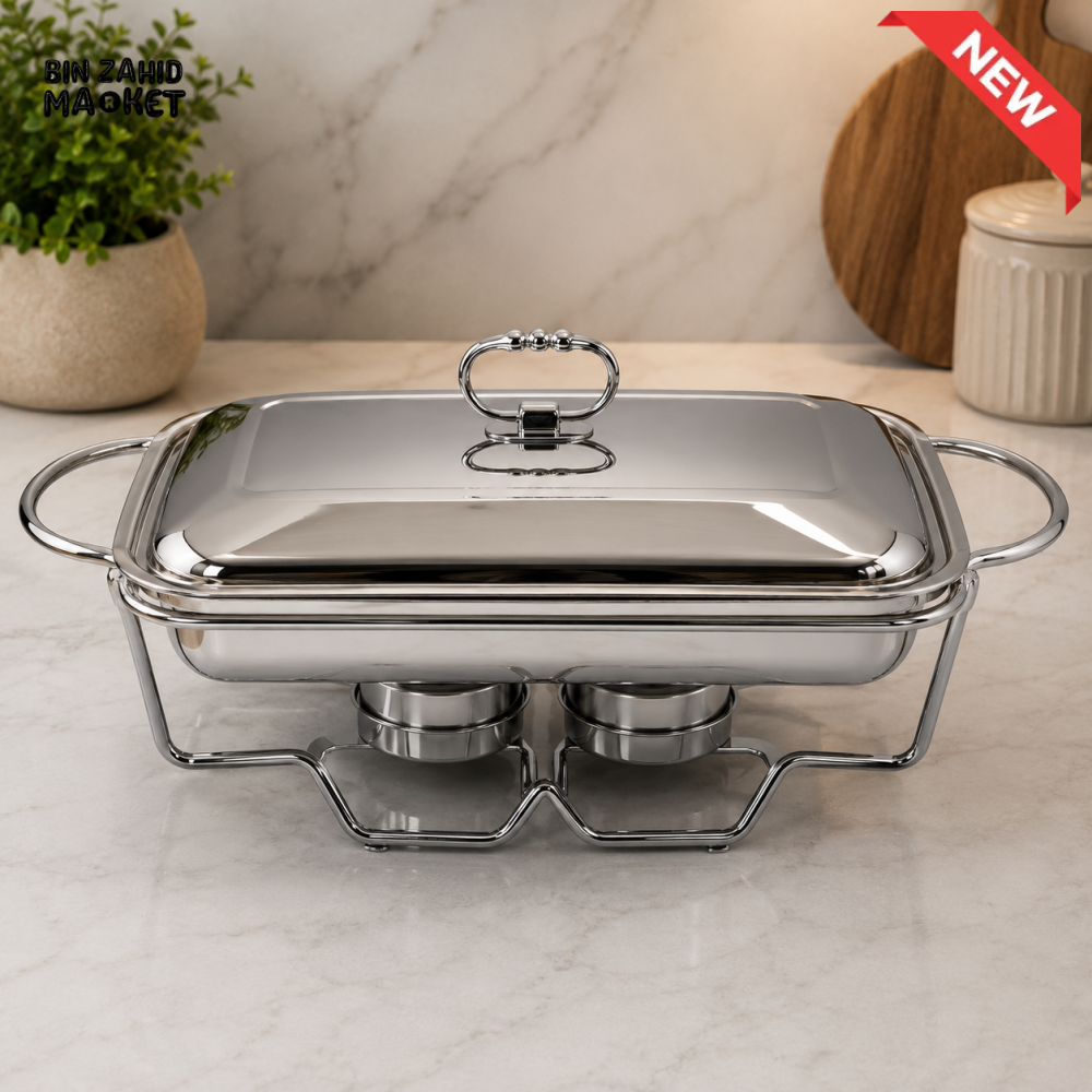 STAINLESS STEEL RECTANGULAR CHAFING DISH FOOD WARMER
