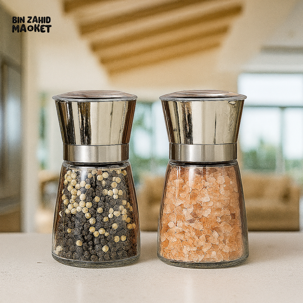 STAINLESS STEEL SALT & PEPPER GRINDER SET