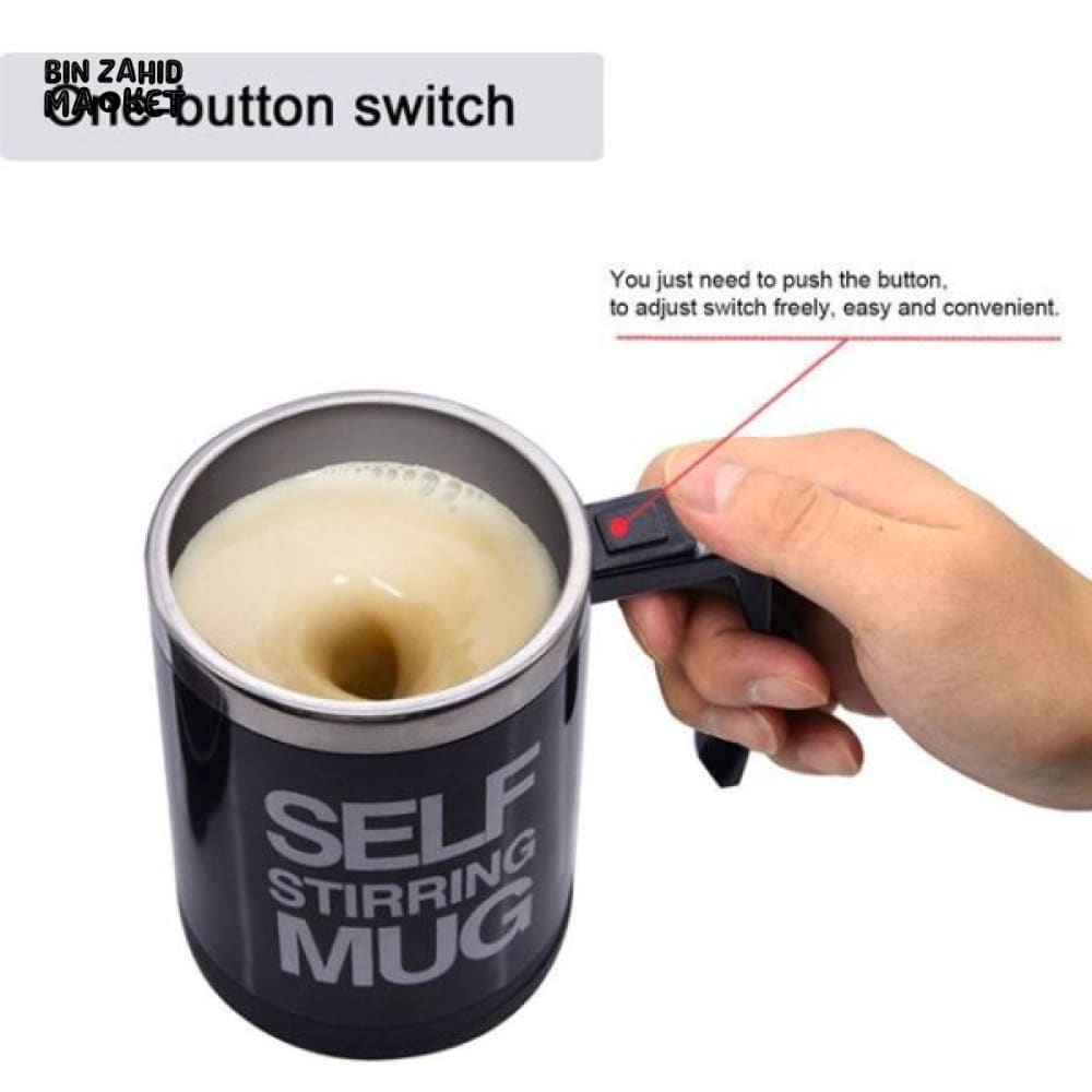 STAINLESS STEEL SELF STIRRING MUG – AUTO MIXING COFFEE CUP