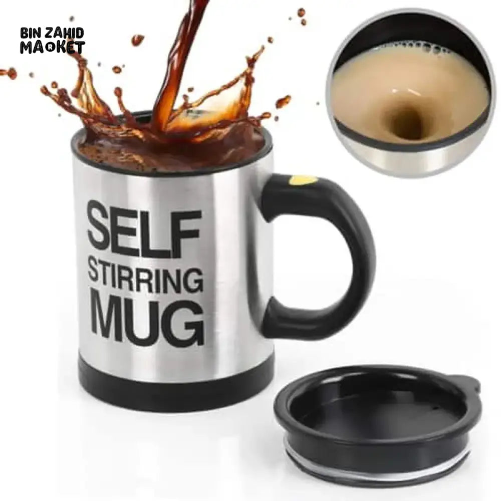 STAINLESS STEEL SELF STIRRING MUG – AUTO MIXING COFFEE CUP