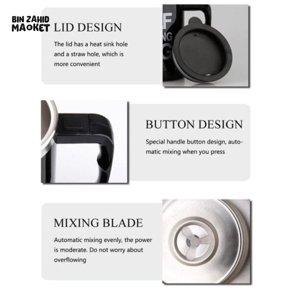 STAINLESS STEEL SELF STIRRING MUG – AUTO MIXING COFFEE CUP