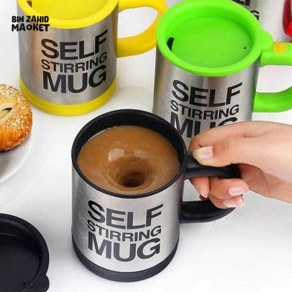 STAINLESS STEEL SELF STIRRING MUG – AUTO MIXING COFFEE CUP