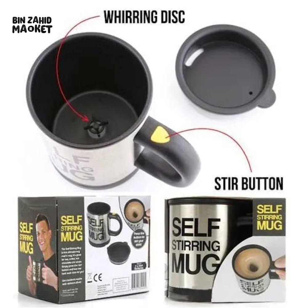 STAINLESS STEEL SELF STIRRING MUG – AUTO MIXING COFFEE CUP