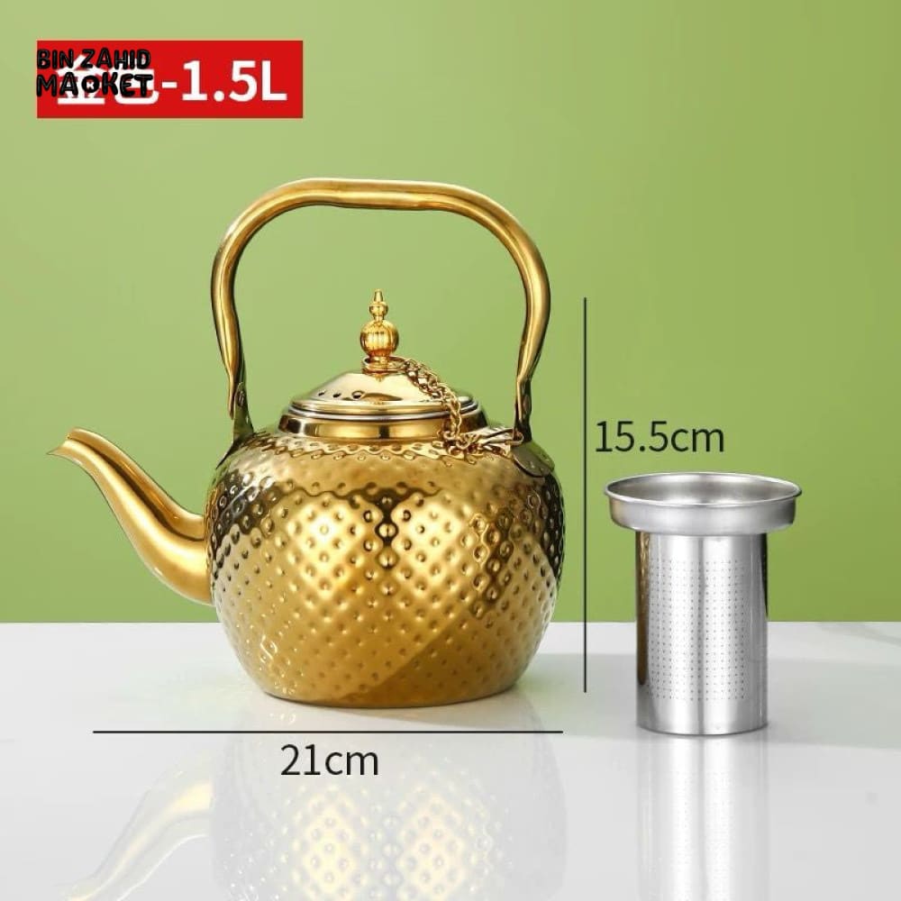 STAINLESS STEEL TEA & COFFEE POT – ELEGANT & HEAT-RESISTANT TEAPOT 1.5 LITERS