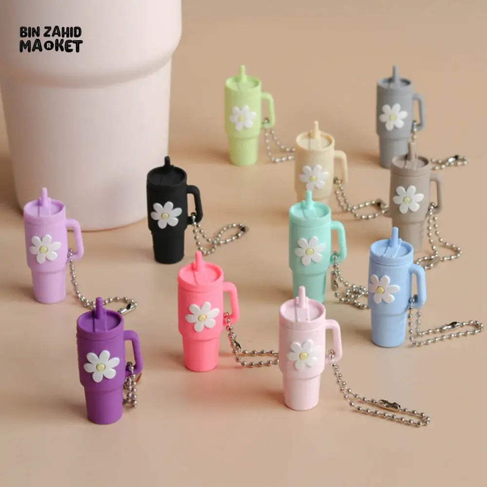 STANLEY CUP MINI SILICONE TEACUP KEYCHAIN – CUTE TUMBLER HANDLE DECORATION FOR BAG CAR & BACKPACK