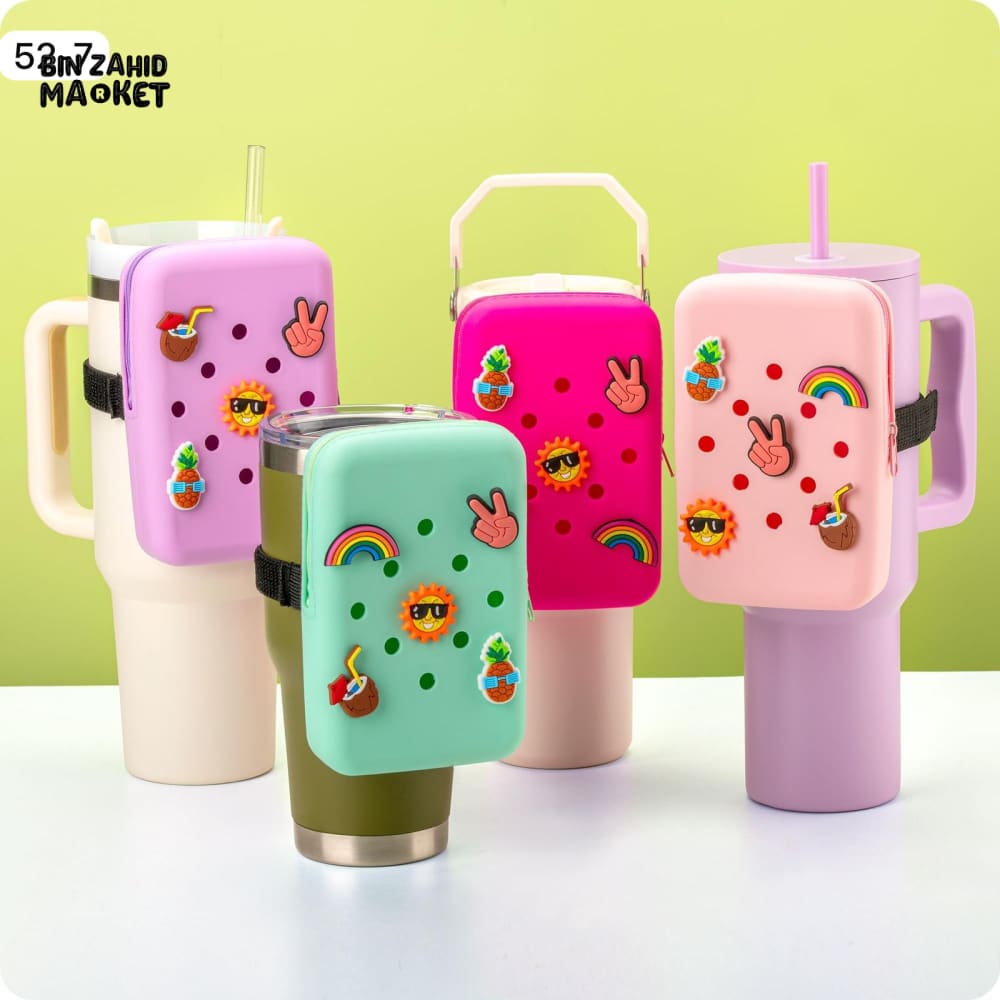 STANLEY CUP SILICONE HANGING BAG – PHONE STORAGE POUCH & WATER BOTTLE HOLDER