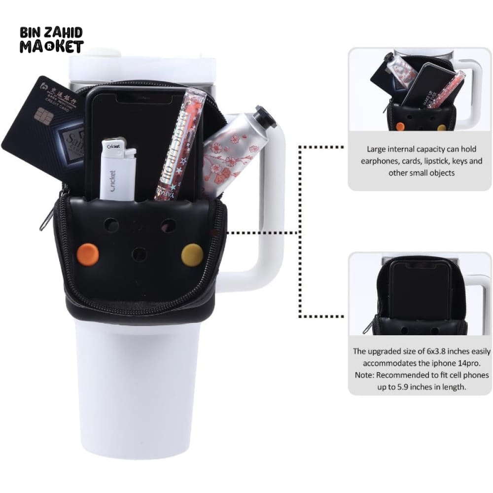 STANLEY CUP SILICONE HANGING BAG – PHONE STORAGE POUCH & WATER BOTTLE HOLDER