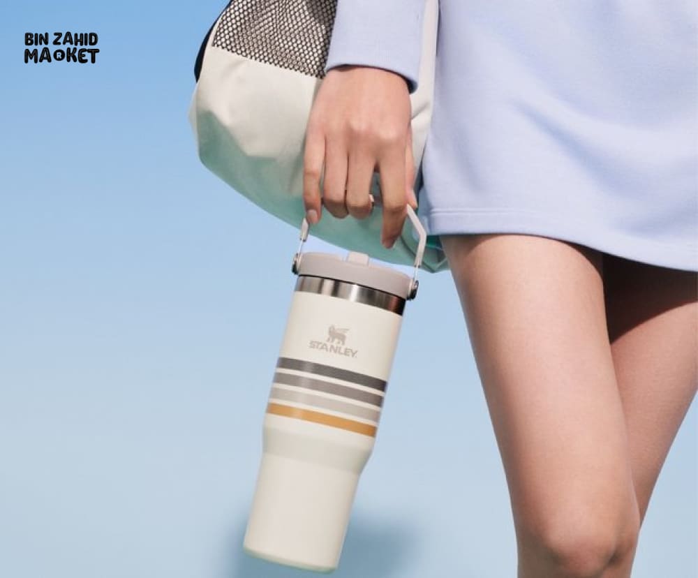 STANLEY ICEFLOW™ 30 OZ FLIP STRAW TUMBLER - CREAM ASH STRIPE