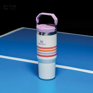 STANLEY ICEFLOW™ 30 OZ FLIP STRAW TUMBLER - CREAM LILAC STRIPE