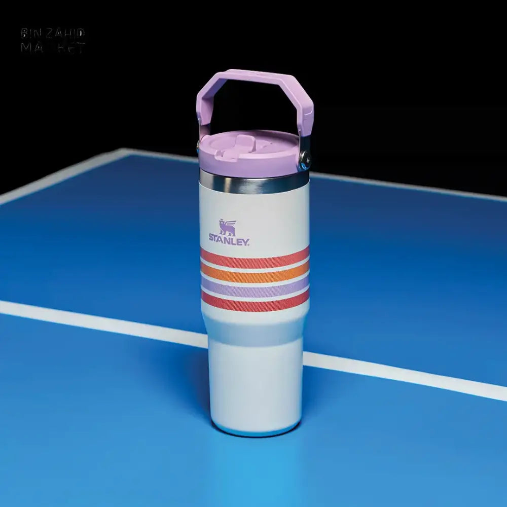 STANLEY ICEFLOW™ 30 OZ FLIP STRAW TUMBLER - CREAM LILAC STRIPE
