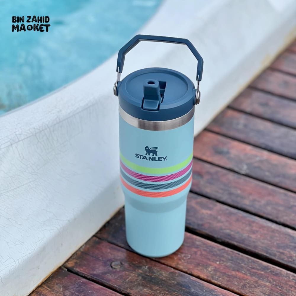 STANLEY ICEFLOW™ 30 OZ FLIP STRAW TUMBLER - SEAFOAM STRIPE