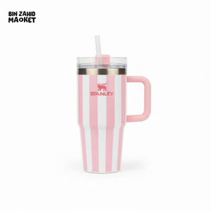 STANLEY SUMMER QUENCHER H2.0 FLOWSTATE TUMBLER 14OZ - PINK STRIPES