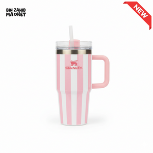 STANLEY SUMMER QUENCHER H2.0 FLOWSTATE TUMBLER 14OZ - PINK STRIPES