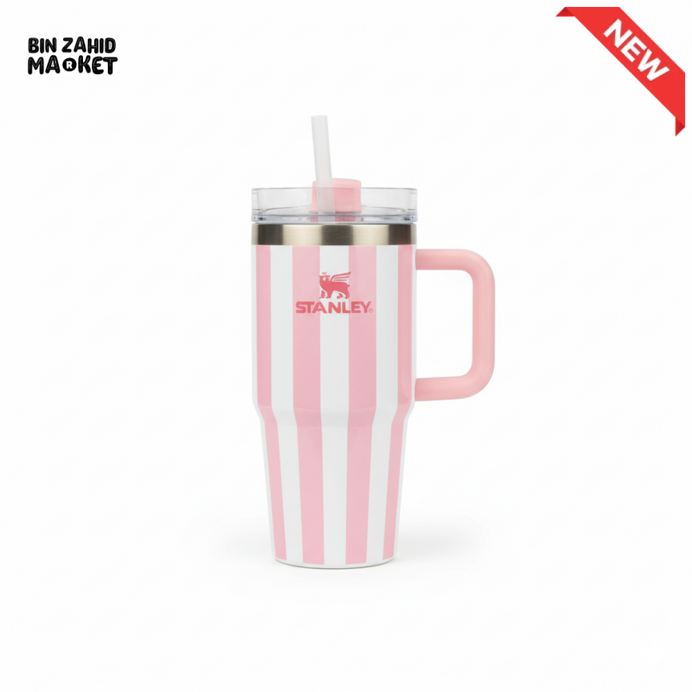 STANLEY SUMMER QUENCHER H2.0 FLOWSTATE TUMBLER 14OZ - PINK STRIPES