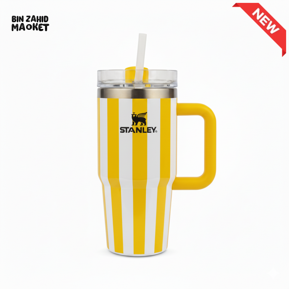 STANLEY SUMMER QUENCHER H2.0 FLOWSTATE TUMBLER 14OZ - YELLOW STRIPES