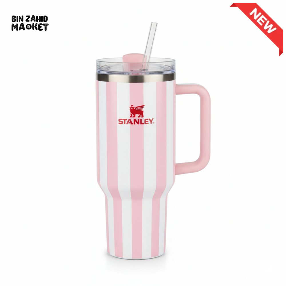 STANLEY SUMMER QUENCHER H2.0 FLOWSTATE TUMBLER 40OZ - PINK STRIPES
