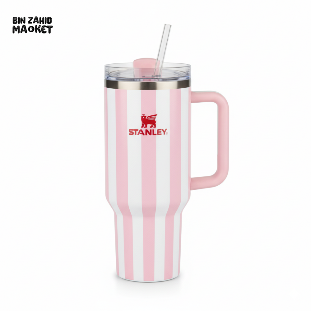 STANLEY SUMMER QUENCHER H2.0 FLOWSTATE TUMBLER 40OZ - PINK STRIPES