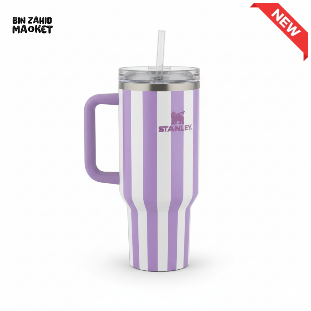 STANLEY SUMMER QUENCHER H2.0 FLOWSTATE TUMBLER 40OZ - PURPLE STRIPES