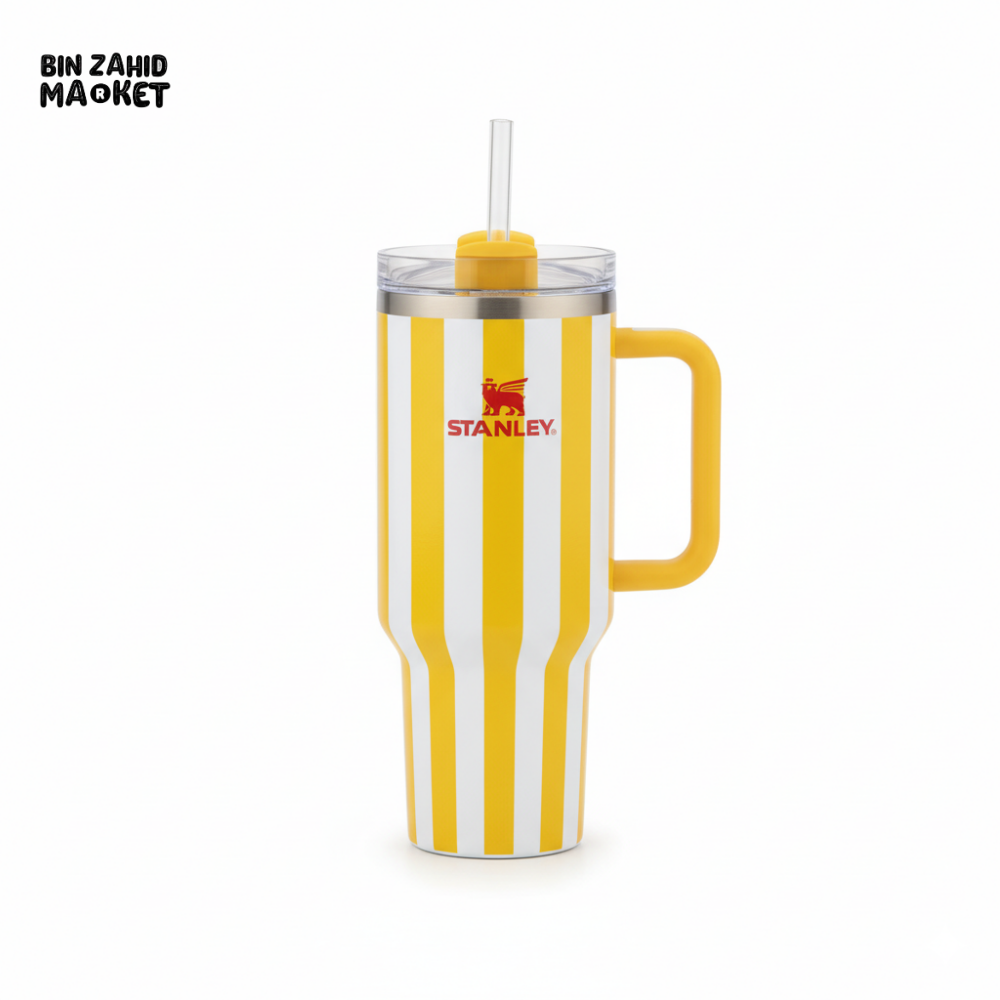 STANLEY SUMMER QUENCHER H2.0 FLOWSTATE TUMBLER 40OZ - YELLOW STRIPES