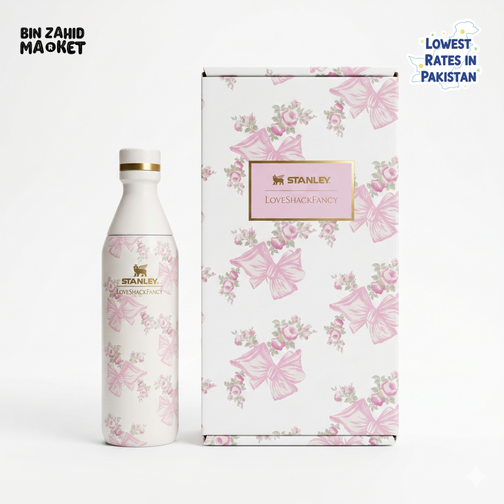 STANLEY X LOVE SHACK FANCY ALL DAY SLIM BOTTLE 16OZ - BEAUX PINK
