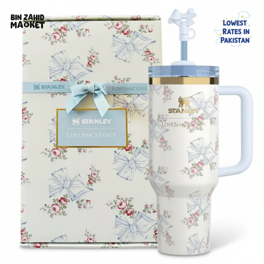 STANLEY X LOVE SHACK FANCY TUMBLER QUENCHER 40OZ - BEAUX BLUE (GIFT BOX)