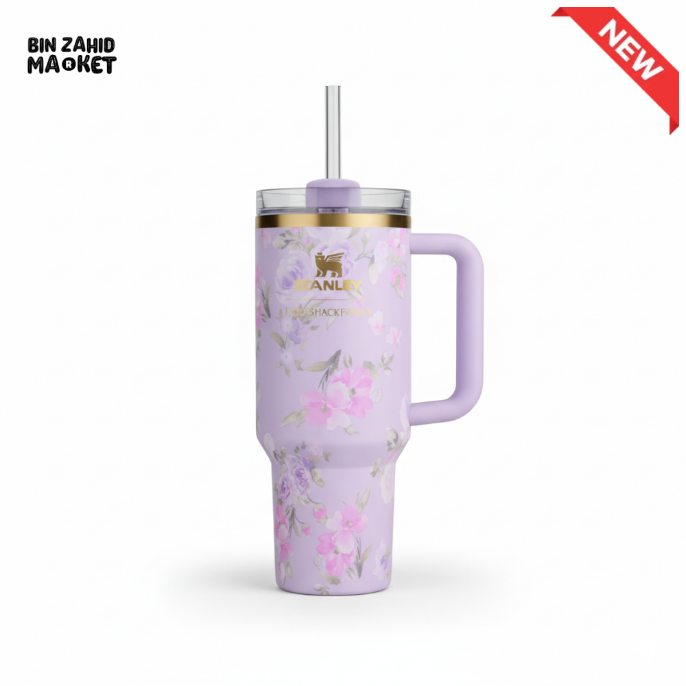 STANLEY X LOVE SHACK FANCY TUMBLER QUENCHER 40OZ - HAPPY THOUGHTS (KHAKI BOX)