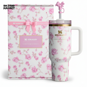 STANLEY X LOVE SHACK FANCY TUMBLER QUENCHER 40OZ - RIBBON ROSA (GIFT BOX)