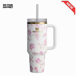 STANLEY X LOVE SHACK FANCY TUMBLER QUENCHER 40OZ - RIBBON ROSA (KHAKI BOX)