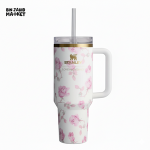 STANLEY X LOVE SHACK FANCY TUMBLER QUENCHER 40OZ - RIBBON ROSA (KHAKI BOX)