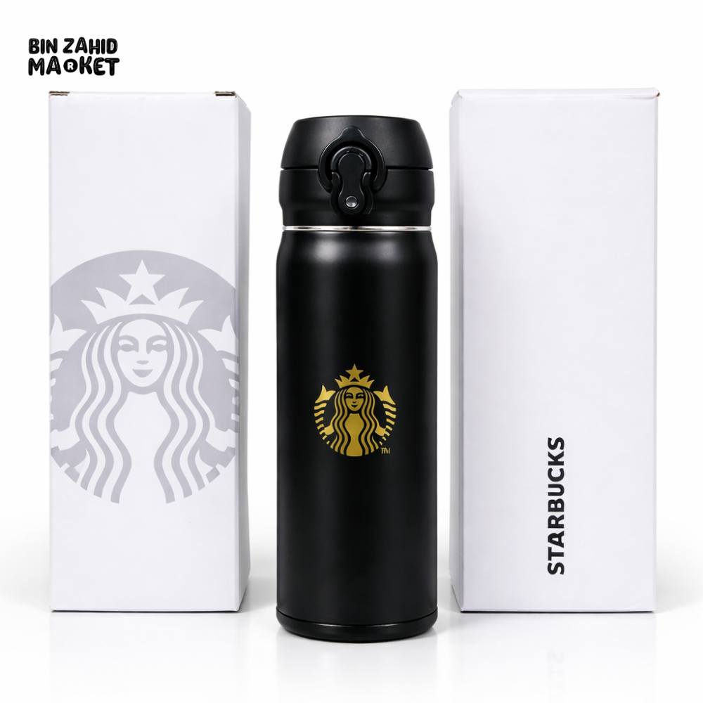 STARBUCKS STYLE 650ML MATTE BLACK INSULATED BOTTLE