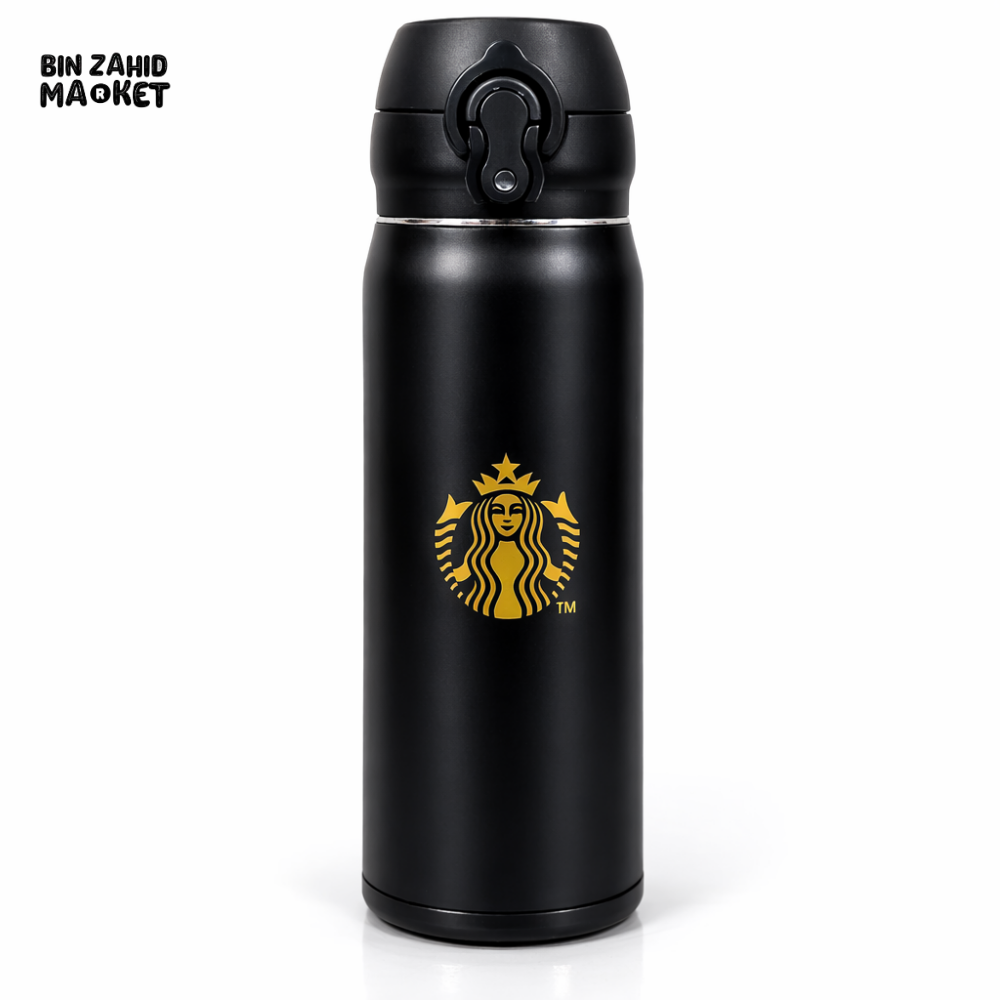 STARBUCKS STYLE 650ML MATTE BLACK INSULATED BOTTLE