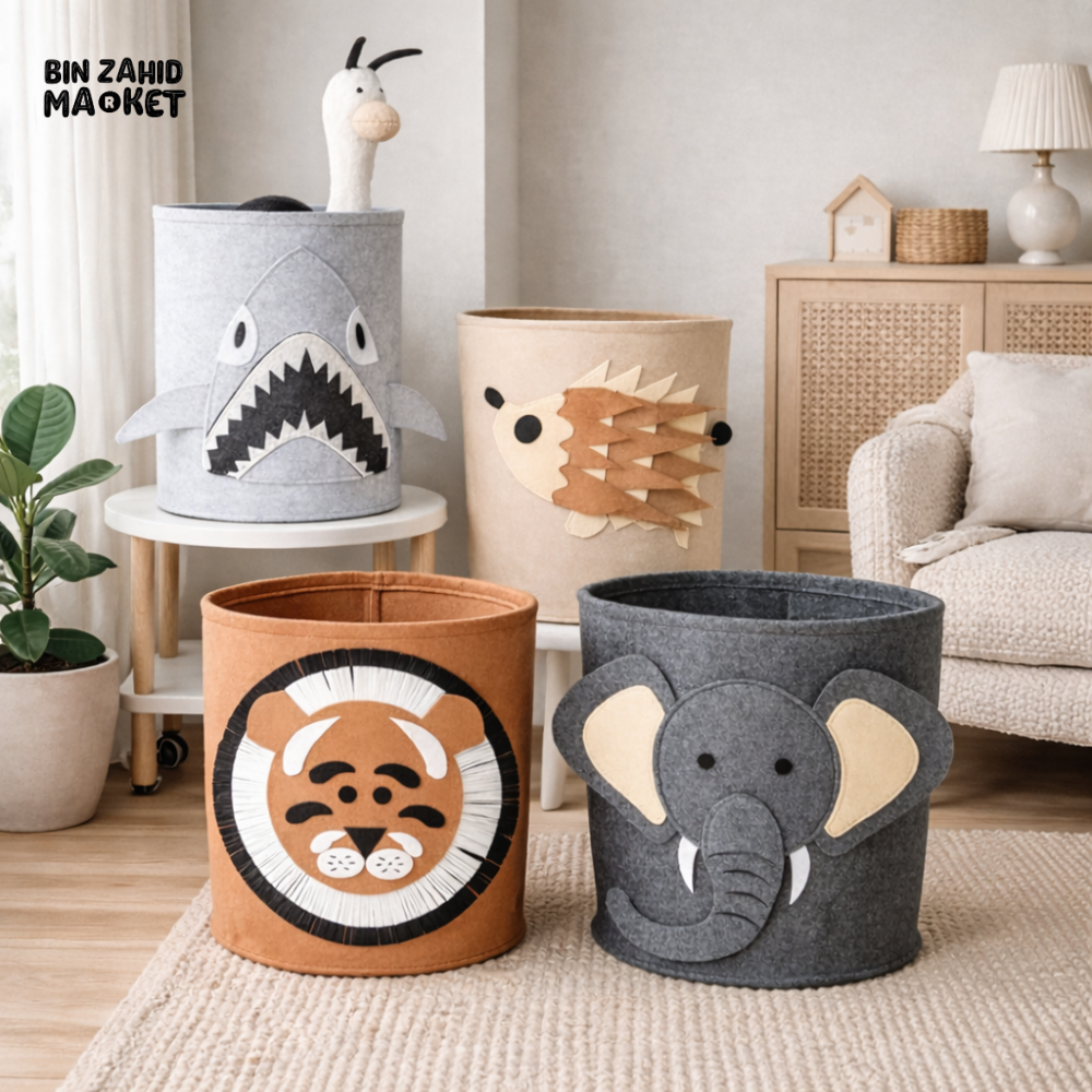 STORIUM CARTOON PRINTED STORAGE BOX - ROUND