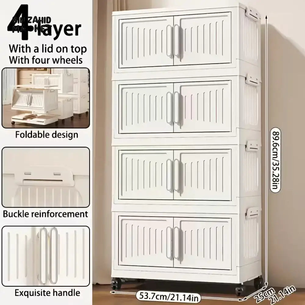 STORIUM STACKABLE STORIES MULTILAYERS WARDROBE STORAGE CABINET WITH WHEELS - SOLID