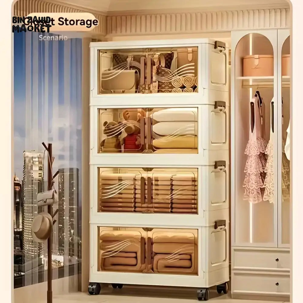 STORIUM STACKABLE STORIES MULTILAYERS WARDROBE STORAGE CABINET - TRANSPARENT 4 Layers Stories