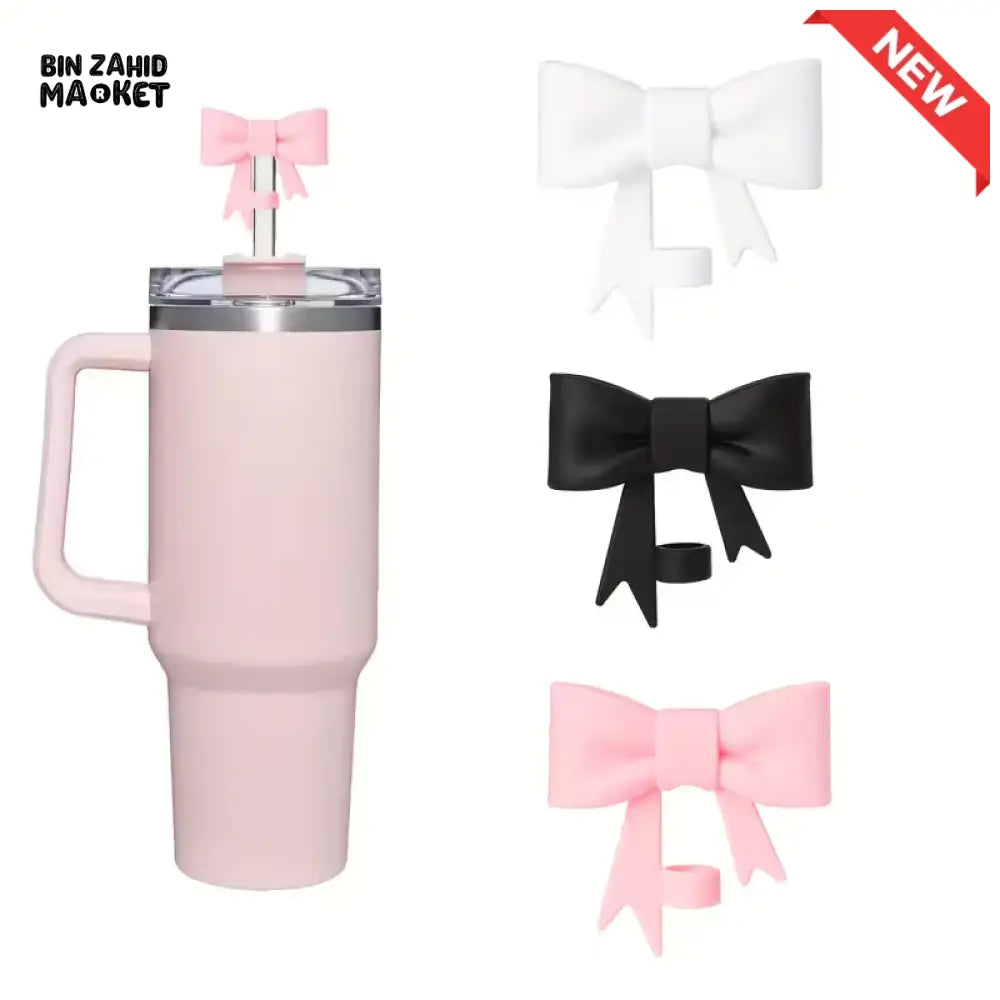 STRAW COVER FOR STANLEY - ELEGANT BIG BOW TIE STRAW COVER CAP
