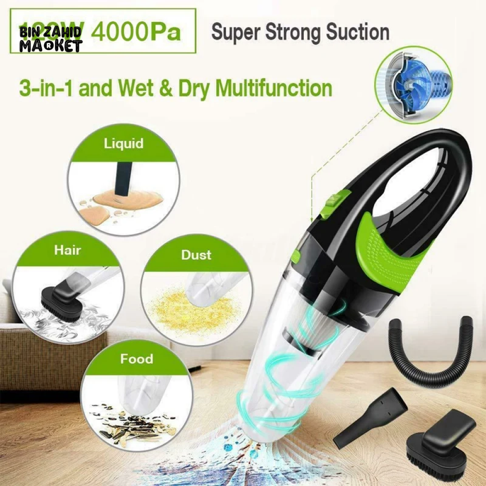 STRONG POWER CAR VACUUM CLEANER 120W PORTABLE HANDHELD MINI VACUUM