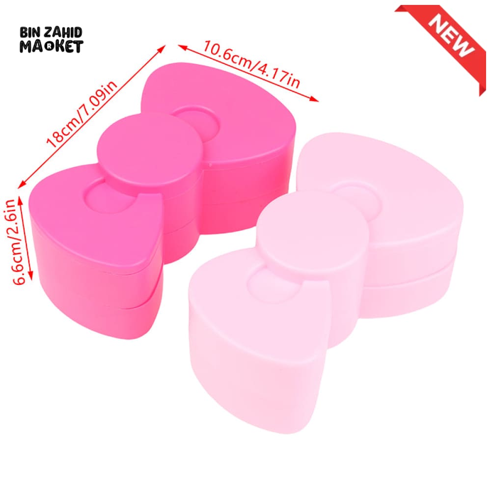 SWEET BOW JEWELRY ORGANIZER – DOUBLE LAYER PLASTIC STORAGE BOX FOR CHILDREN’S DIY & HANDMADE ACCESSORIES