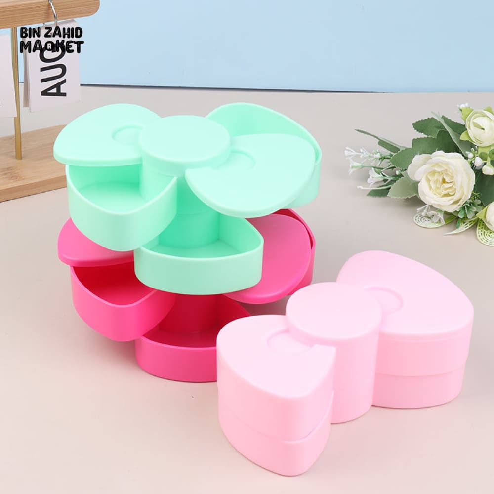 SWEET BOW JEWELRY ORGANIZER – DOUBLE LAYER PLASTIC STORAGE BOX FOR CHILDREN’S DIY & HANDMADE ACCESSORIES