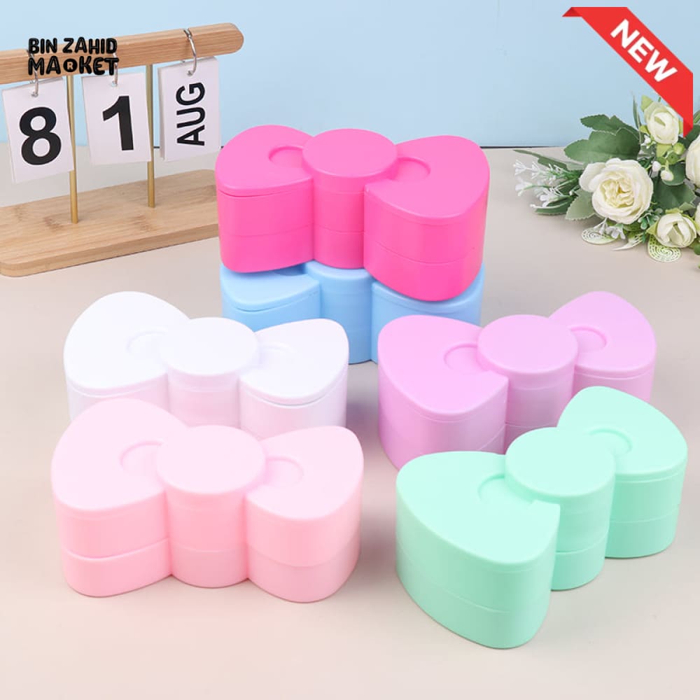 SWEET BOW JEWELRY ORGANIZER – DOUBLE LAYER PLASTIC STORAGE BOX FOR CHILDREN’S DIY & HANDMADE ACCESSORIES