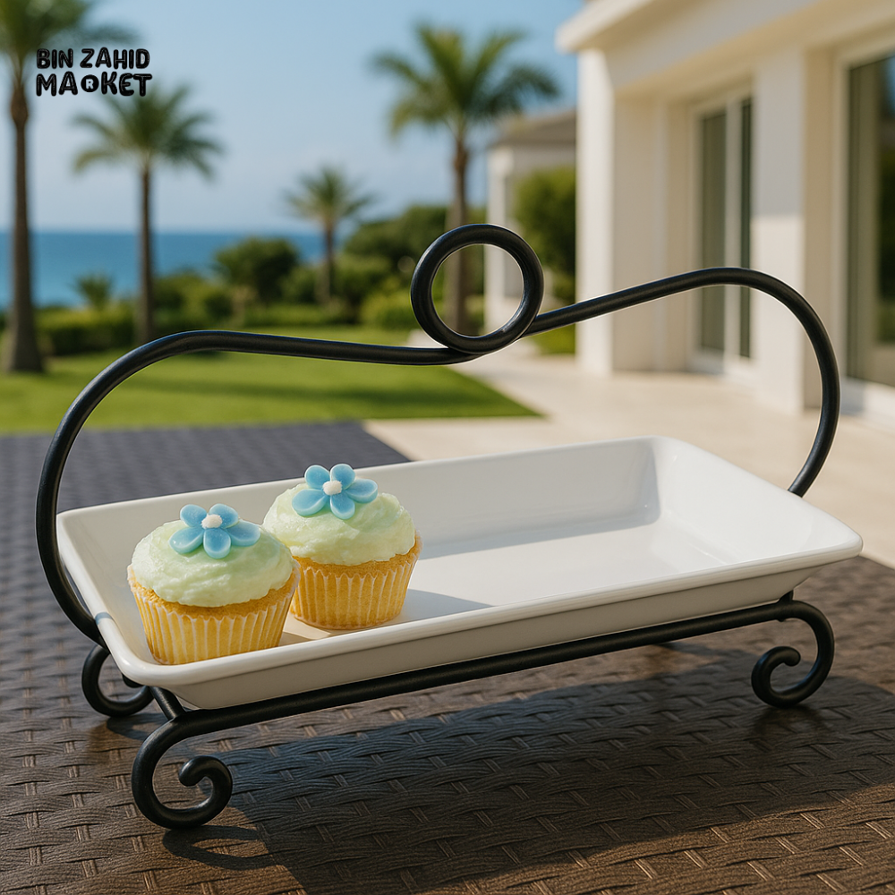 SYMPHONY ES3850 PASTRY & CAKE SERVING HOLDER – ELEGANT CERAMIC DESSERT DISPLAY STAND