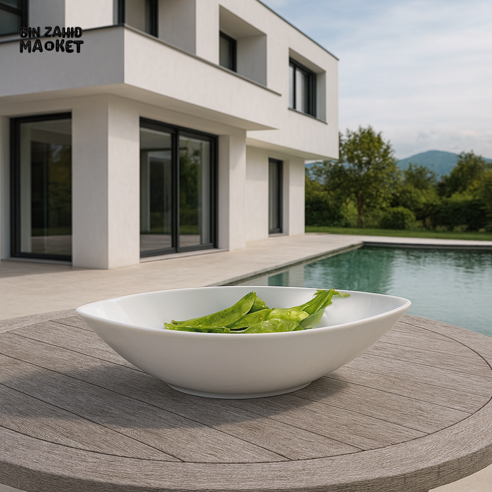 SYMPHONY SY4065 OVAL SERVING BOWL 34x13CM – MEDIUM CERAMIC DISH FOR SIDES & SALADS