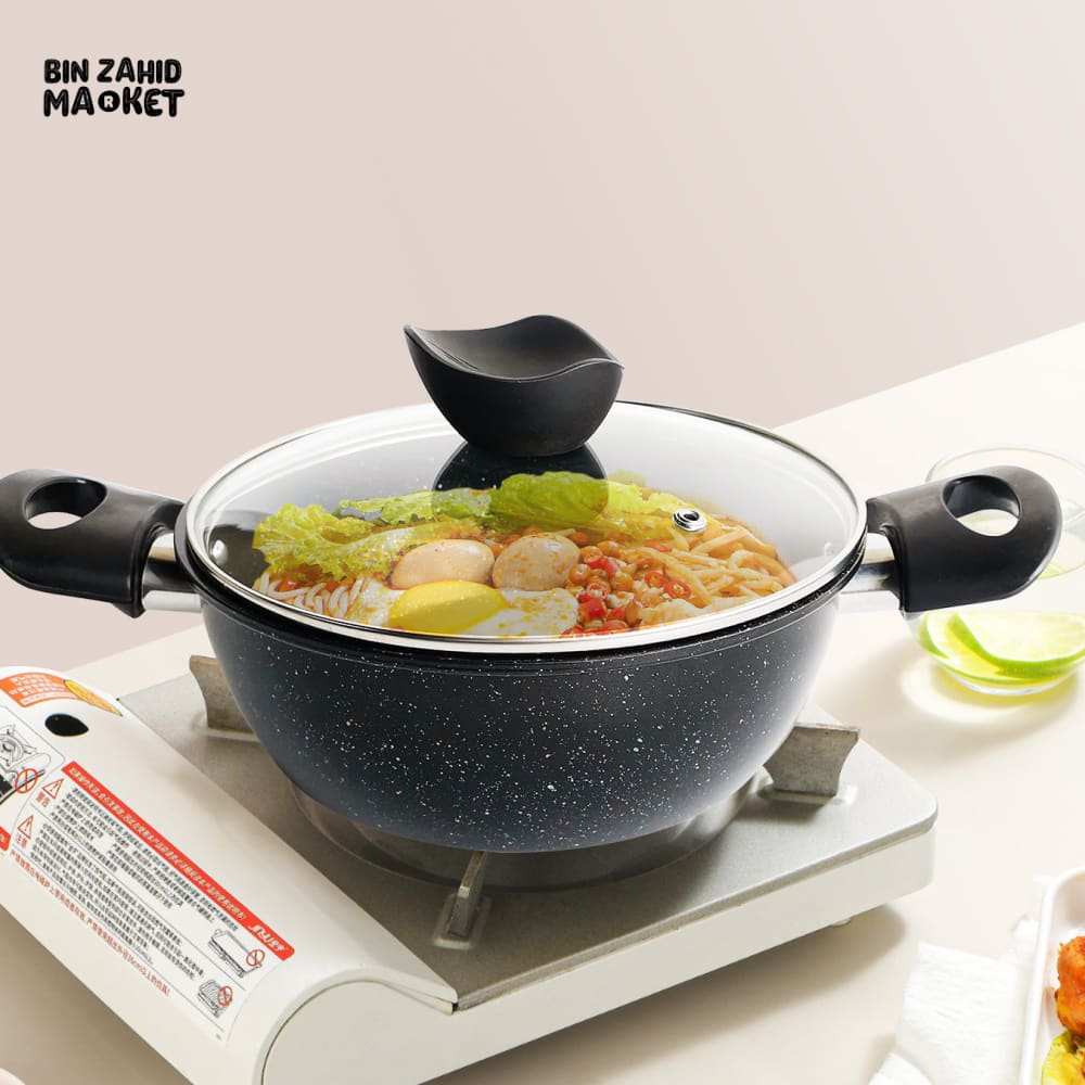 SYNMORE GRANITE COATING COOKING POT – NON-STICK DURABLE SCRATCH-RESISTANT EASY TO CLEAN KITCHEN COOKWARE